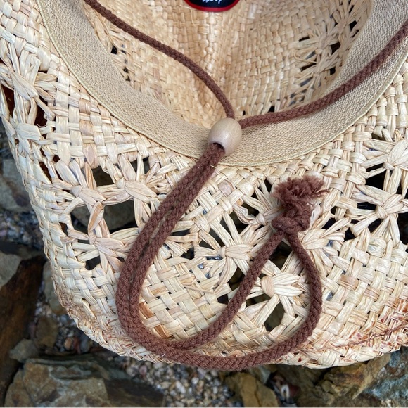Straw Cowboy Hat ⭐️NWT Brown Band Saddleback Hats - Picture 8 of 13